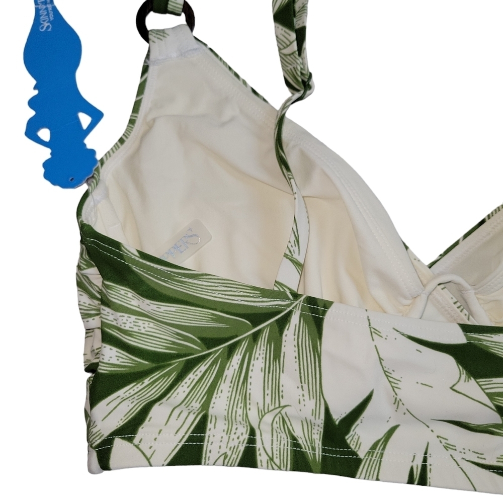 Skinny Dippers NWT Tropical Green & White San Felipe Bikini Swim Top Size S - Picture 7 of 11